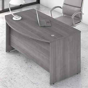 Bush Business Furniture Studio C Collection Bow Front Desk, Platinum Gray