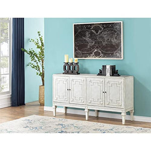 Pemberly Row White Finish Four Door Credenza