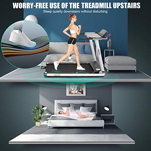 FUNMILY Treadmill for Home BM01, Folding Treadmills with Desk and Bluetooth Speaker, Portable Electric Treadmill Machine for Running Walking Jogging Workout, 265 LBS Weight Capacity