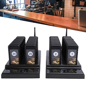 PUSOKEI Wireless Calling System with 40 Pager Buzzers - Dual Host Support 999-Channel (US)