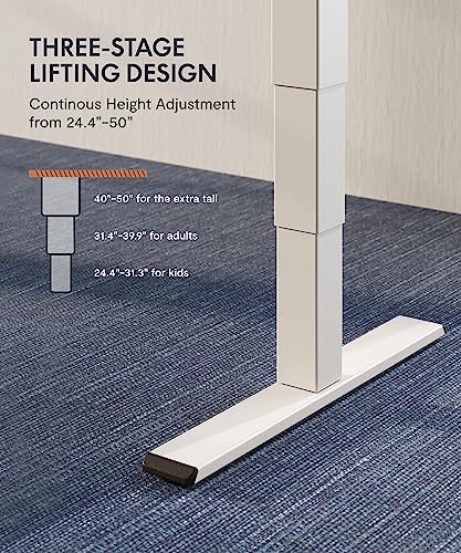 FLEXISPOT Pro 3 Stages Dual Motor Electric Standing Desk 72x30 Inch Bamboo Contour Whole-Piece Board Height Adjustable Desk