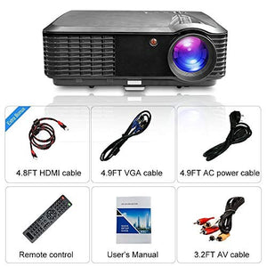 EUG LCD HD Video Projector - Wxga 4500 Lumen Support Full HD 1080P Red/Blue 3D MHL Compatible, LED Home Theater Cinema Projectors Built-in Speakers for Backyard Football Outdoor Movie Gaming Consoles