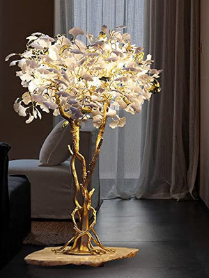 LEDYZ Ginkgo Leaf Designer Ceramic Floor Lamp