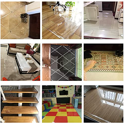 None Office Chair Mat for Hard Floors - PVC Transparent Non-Slip Durable Protector (160x180cm)