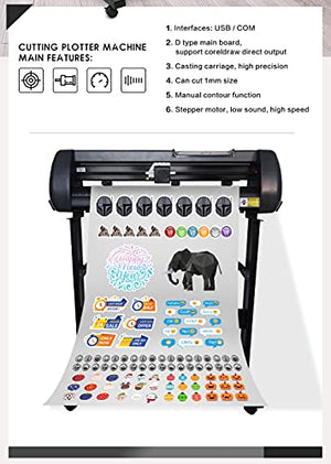 WTTTOOLS 53" Cutter Plotter Sign Cutting Machine SFX-1350 with Stand, Signmaster Software, 3 Blades