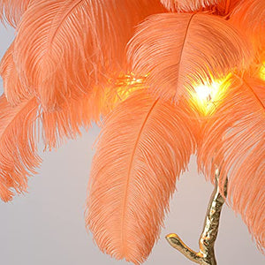 YAsao Ostrich Natural Feather LED Floor Lamp (Orange, 170CM)