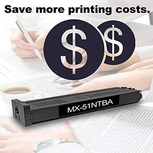 3 Pack Black MX-51NTBA MX-51NT Toner Cartridge Replacement for Sharp MX-4110N 4111N 4140N 4141N 5110N 5111N 5140N 5141N Printer