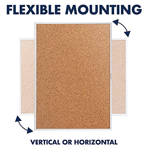 Quartet Cork Board, Bulletin Board, 6' x 4' Corkboard, Aluminum Frame (2307),Silver