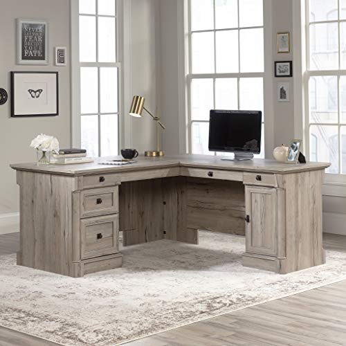 Sauder Palladia L-Shaped Desk, Split Oak Finish, 68.74" x 65.12" x 29.61