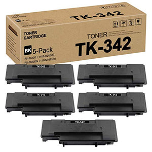 TK342 TK-342 1T02J00US0 Toner Cartridge Replacement for Kyocera FS-2020D(1102J02US0) FS-2020DN(1102J03EU0) Toner Kit Printer (5 Pack,Black)