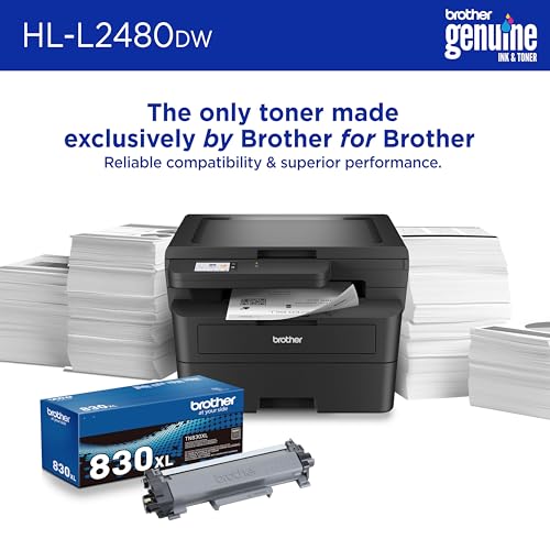 Brother HL-L2480DW Wireless Monochrome Laser Printer | Copy, Scan, Duplex, Mobile | Black & White | Refresh Subscription Trial | Amazon Dash Replenishment Ready