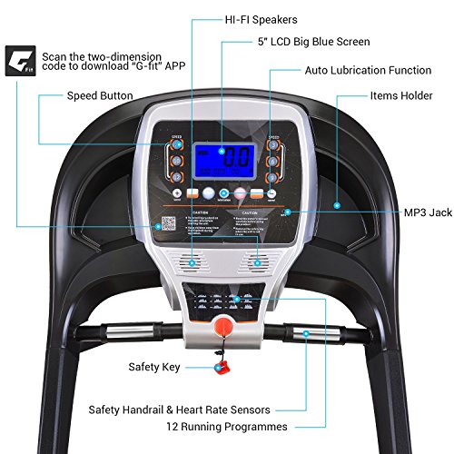 ANCHEER Treadmill for Home, Fitness Electric Folding Treadmill for Running and Walking,Portable Motorized Exercise Treadmill with Manual Incline, Bluetooth Speaker and LCD Display,App Control,Black