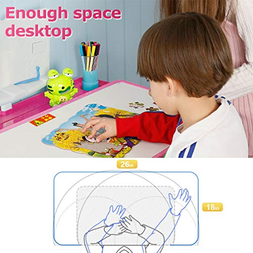 YIE Pink Adjustable Children's Desk and Chair Set (Color : Default)