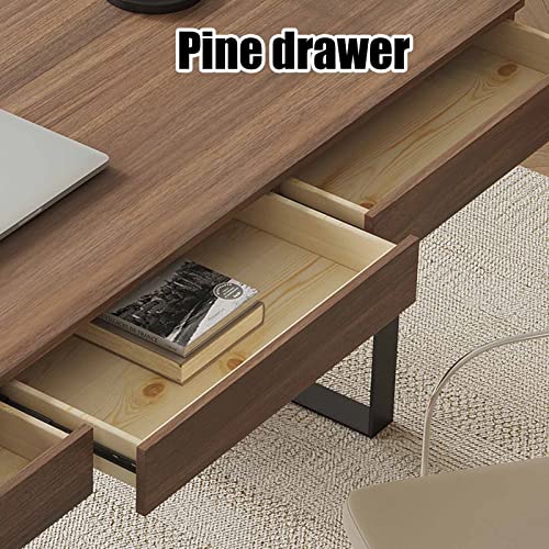 Office Desk and Chair Set, Home Wooden Computer Desk with Drawers, Modern Personal Writing Desk (160x60x76cm)