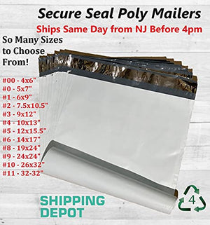 2,000 Pack of 12" x 15.5" White Poly Mailers - Self Sealing Shipping Envelopes - Plastic Shipping Mailers - White Poly Bags, Durable, Multipurpose, Water Proof - Packaging Bags for Small Business