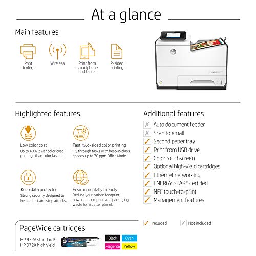 HP PageWide Pro 552dw Color Business Printer, Wireless & 2-Sided Duplex Printing (D3Q17A)
