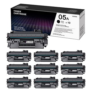 Compatible Toner Cartridge Replacement for HP 05A Toner 05A CE505A Pro P2055 P2055d P2055dn P2055x P2035 P2035n Printer Toner (Black, 10-Pack)