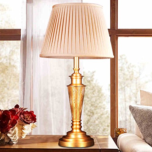 HZB American Simple Full Copper Table Lamp Living Room Bedroom Bedside Pure Copper Lamps And Lanterns Modern Creative Fashion Study