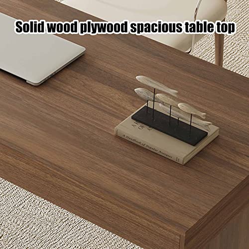 Office Desk and Chair Set, Home Wooden Computer Desk with Drawers, Modern Personal Writing Desk (160x60x76cm)