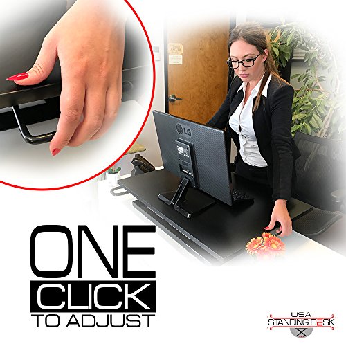 Standing Sit and Stand Up Desk - Easy Height Adjustable Table Jack Desk Converter with Huge 32" x 22" Instantly Convert any Variable Portable Computer Monitors for Work Home by Elevating in Seconds