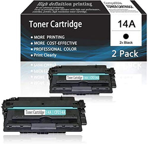 2-Pack Black 14A | CF214A Toner Cartridge Compatible for HP Printer 700 Printer M712 Series MFP M725 Series M725 MFP Series Enterprise 700 Printer M712xh Printers Toner Cartridge,Sold by AcToner.