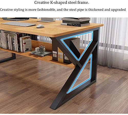 XUERUIGANG Computer Desk 39 inch, Writing Study Desk, Home Office Desk PC Workstation Modern Student Gaming Desk, Walnut Desk