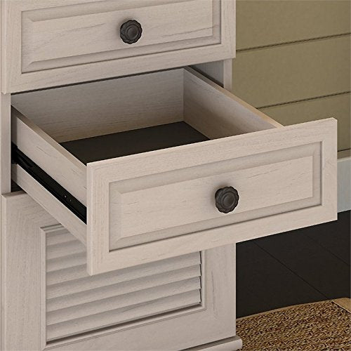 kathy ireland Home by Bush Furniture Volcano Dusk 51W Desk with 3 Drawer Pedestal in Driftwood Dreams