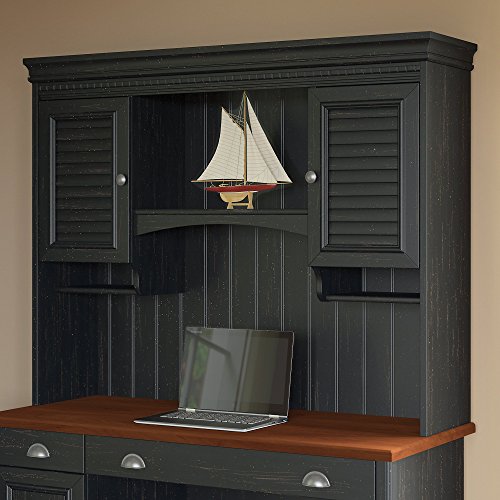 Bush Furniture Fairview Hutch for Computer Desk in Antique Black