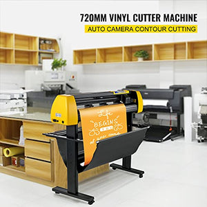 VEVOR Vinyl Cutter Machine, 720mm Cutting Plotter, Automatic Camera Contour Cutting 28” Plotter Printer with Floor Stand Vinyl Cutting Machine Adjustable Force and Speed for Sign Making Plotter Cutter