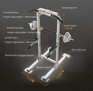 DSWHM Fitness Equipment Strength Training Weight Racks Home Multi-Function Weight Squat Racks Weight Racks Pull-Ups Parallel Bars Adjustable Dip Stands Size 126 71 225Cm