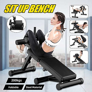 ZHBW Foldable Weight Bench, Adjustable Fitness Sit Up Ab Bench Incline/Decline Press Strength Training Equipment for Home Gym Weight Lifting Full Body Workout