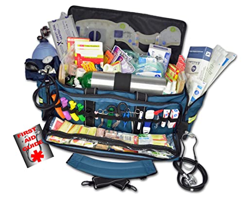 Lightning X MB50 Breathing & Trauma Stocked Gear Bag w/ Fill Kit for First Responder EMT - Blue