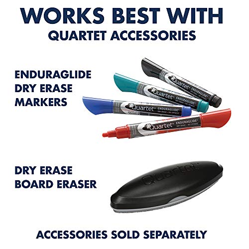 Quartet Easel, Dry-Erase, Steel, Dual-Purpose Writing Board/Flipchart, Total Erase, 29" x 40", Black Frame (81E)