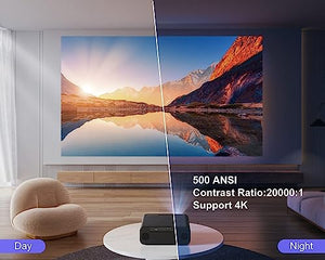 WiMiUS 4K WiFi Projector with Bluetooth 5.2, Auto Keystone & 50% Zoom