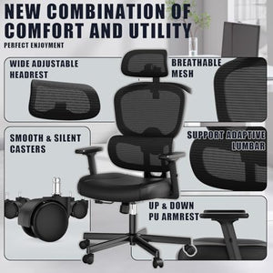 Vansalute Ergonomic High Back Office Chair with Lumbar Support