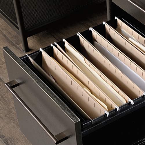 Sauder 420701 Boulevard Cafe Executive Desk, Black & Vintage Oak Finish