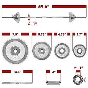 STOZM Dumbbell Full Set - Dumbbell Set with Case, Collars, Connectors, Weight Plate, Dumbbell and Bar Bell Options (Chrome, 110lbs) (T18D)