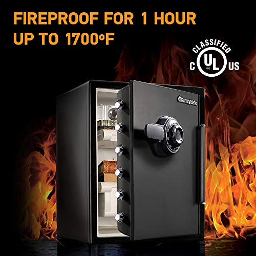 SentrySafe SFW205CWB Fireproof Waterproof Safe with Dial Combination, 2.05 Cubic Feet, Black & 914 Tray Accessory, For SFW205 Fire Safes
