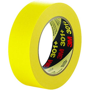 3M™ 301+ Masking Tape, 6.3 Mil, 1 1/2" x 60 yds, Yellow, 24/Case, 3M Stock# 7000124890