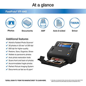 Epson FastFoto FF-640 High-Speed Photo Scanning System with Auto Photo Feeder (Renewed)