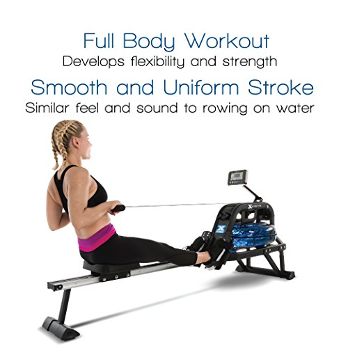 XTERRA Fitness ERG600W Water Rowing Machine, Black