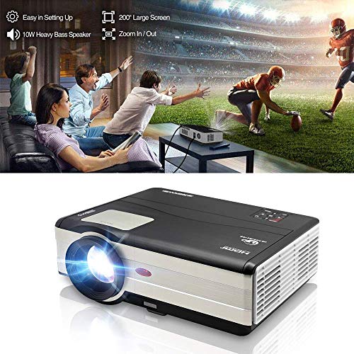 HD Video Projector 3500 Lumens 1080P Movie Gaming Projector LCD LED Multimedia HDMI USB TV AV VGA Audio for Laptop PC Smartphone DVD PS4 Xbox Wii Home Theater Outdoor Party with 10W Speaker