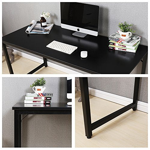 Soges 55" Computer Desk Sturdy Office Meeting/Training Desk Writing Desk Workstation Computer Table, Black JJ-BK-140