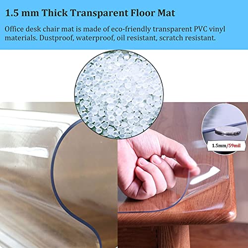 XOUVY Transparent Plastic Carpet Protector Chair Mat for Hardwood Floor - Waterproof, Cuttable, Size: 120x800cm