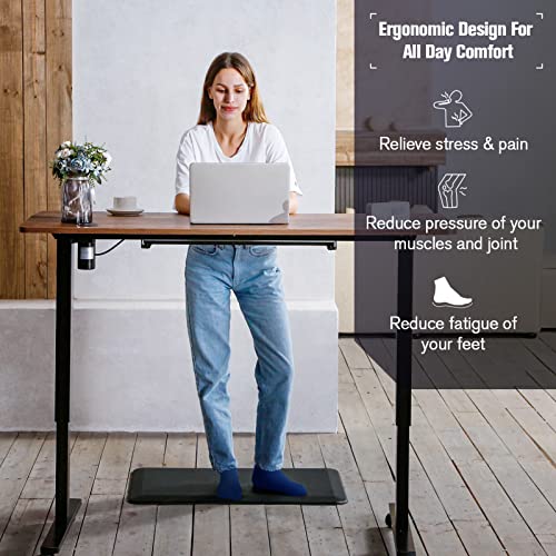 WOKA 48 x 24 Inches Dual Motor Standing Desk, Anti Fatigue Standing Desk Mat