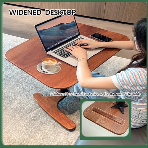 HGTRH Mobile Laptop Standing Desk Cart on Wheels, Adjustable Height Rolling Computer Stand with Lockable Wheels