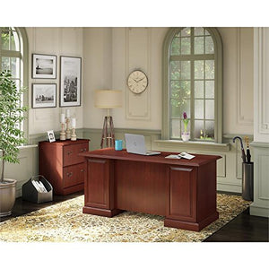 kathy ireland Home by Bush Furniture BNT007CS Bennington Manager's Desk and Lateral File Cabinet, Harvest Cherry