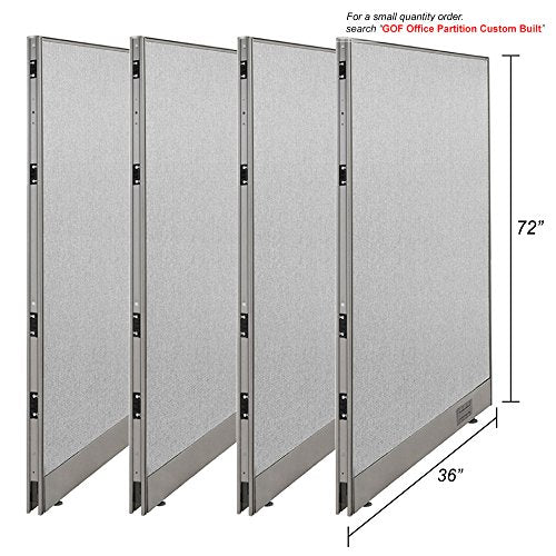 GOF [Large Quantity Orders] Office Single Partition Custom Built Workstation Wall Office Divider (4, 36" w x 72" h)