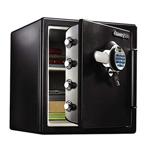 SentrySafe Fire and Water Safe, Extra Large Biometric Fingerprint Safe with Dual Key Lock, 1.23 Cubic Feet, SFW123BSC