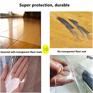 AWSAD Transparent Floor Protection Mat Scratch-Resistant for Hard Floors, Office Chair Pad PVC Non-Slip - 66 Size